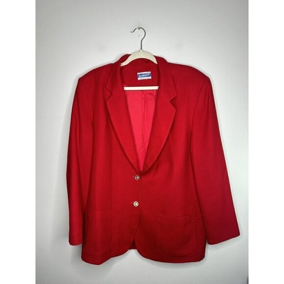 Vintage Pendleton Knockabouts Blazer Jacket Womens Red 100% Virgin Wool - Picture 1 of 10